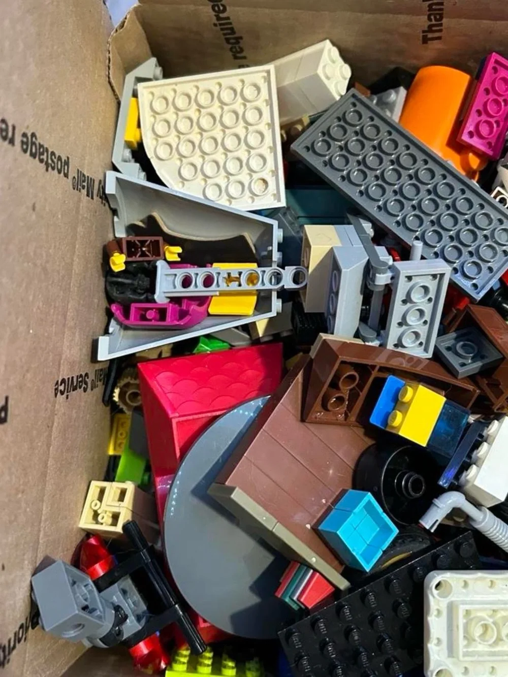 Large Lego Box Assorted Parts + Pieces Some Minifig Parts Pre Owned Read
